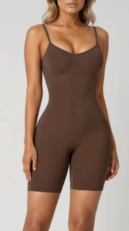 Bodysuit for torso shaping extending to mid-thigh