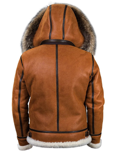 FiloModa | Winter leather jacket with hood