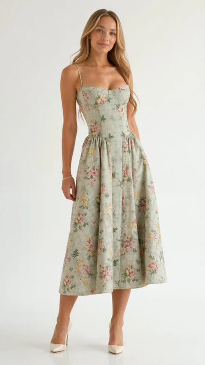 Odette Corset-Style Midi Dress