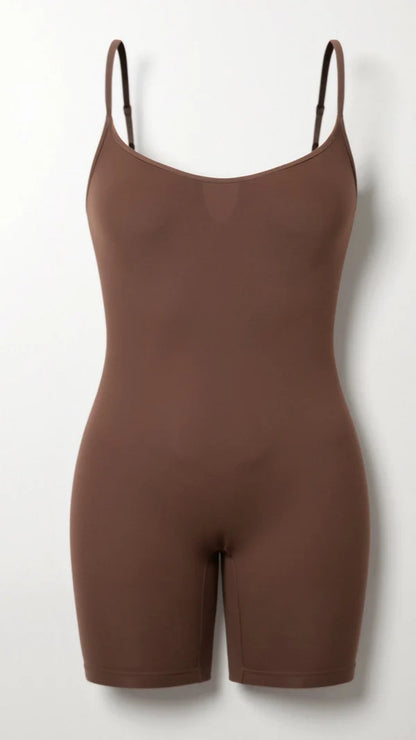 Bodysuit for torso shaping extending to mid-thigh