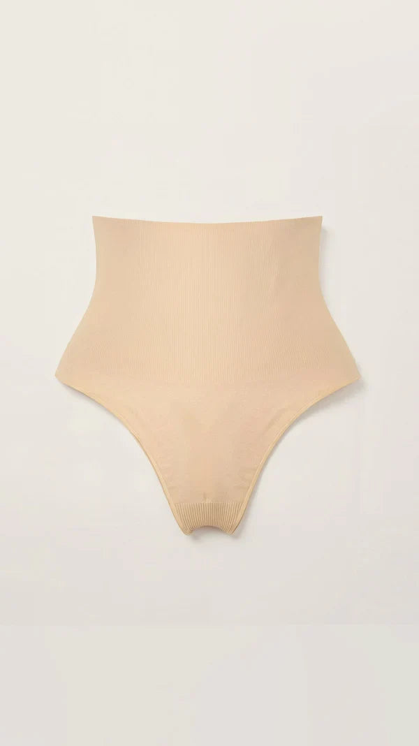 Seamless thong with mid-rise waist