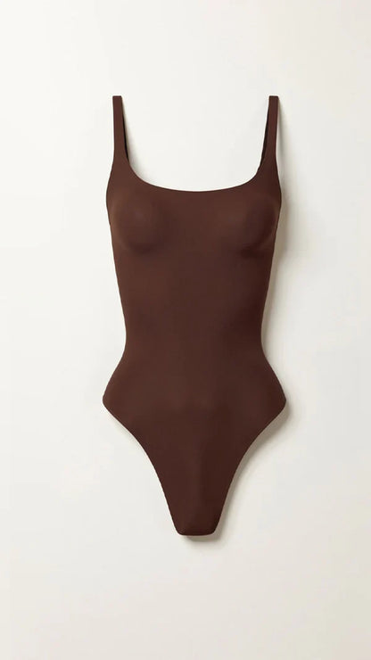 Core Sculpt Thong Bodysuit with Deep Neckline