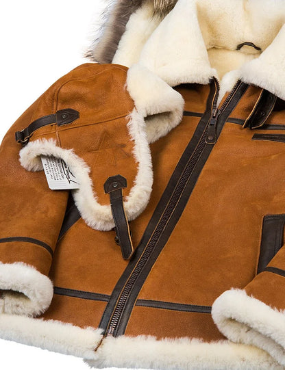 FiloModa | Winter leather jacket with hood