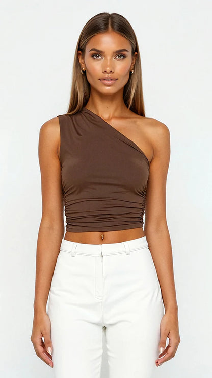 Sleeveless One-Shoulder Top Briony