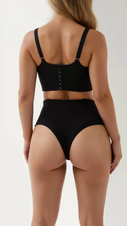 Seamless thong with mid-rise waist