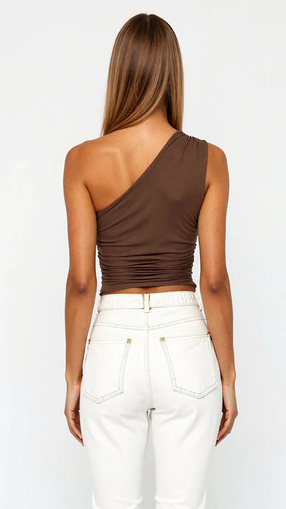 Sleeveless One-Shoulder Top Briony