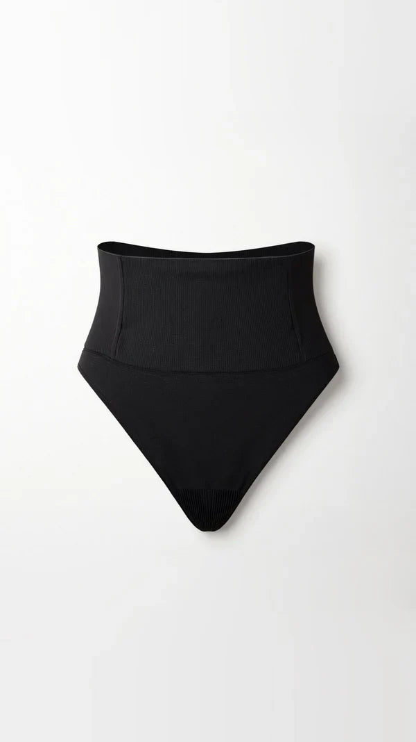 Seamless thong with mid-rise waist