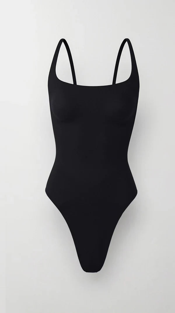 Core Sculpt Thong Bodysuit with Deep Neckline