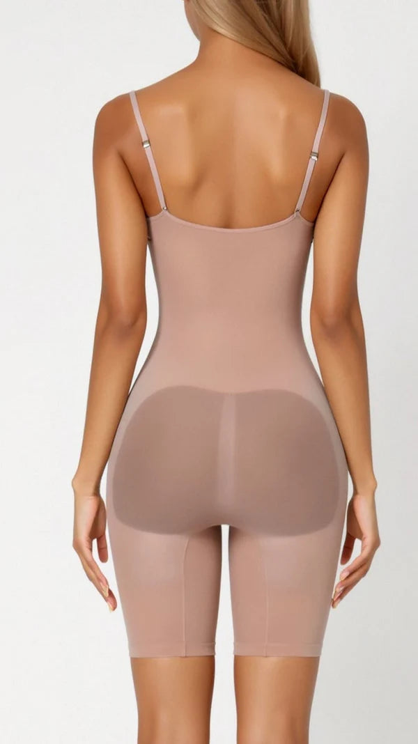 Bodysuit for torso shaping extending to mid-thigh