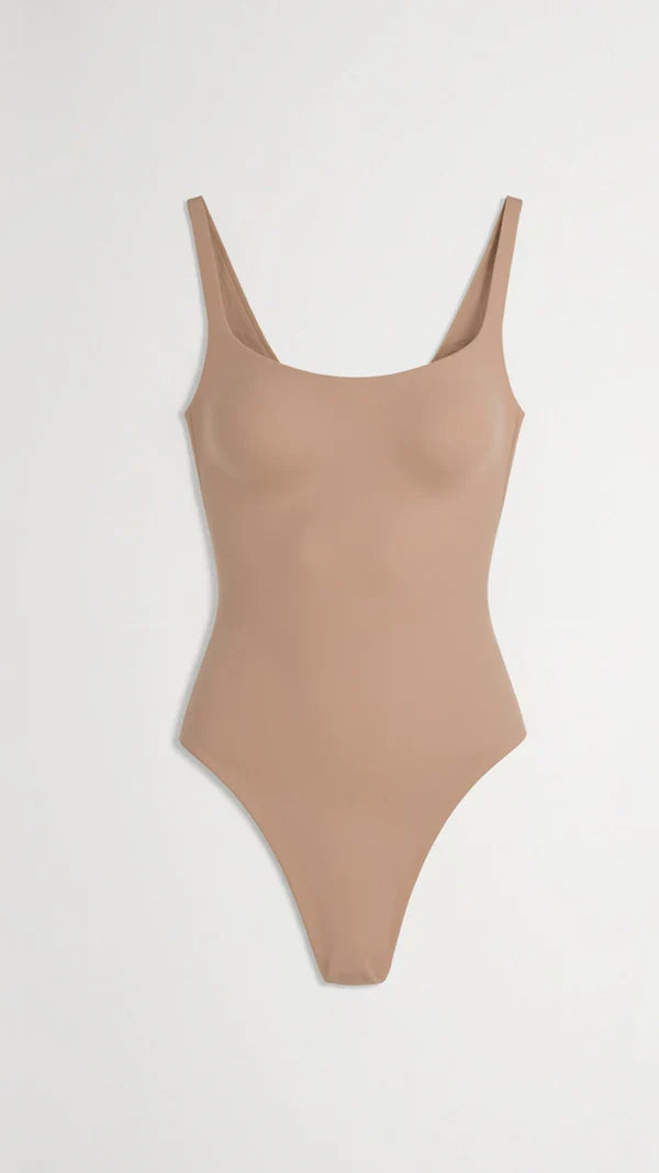 Core Sculpt Thong Bodysuit with Deep Neckline